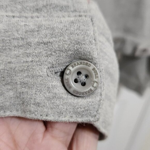 Branded Bull Women's L Gray Fleece Button Up Collared Trucker Jacket Soft Cozy - Picture 7 of 9
